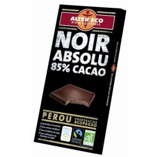 Chocolat Noir Absolu   ALTER ECO   BIO   Origine Pérou   1x 100 g