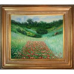 Monet Poppy Field in Valley Near Giverny Canvas Art