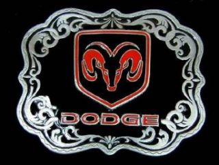 Dodge Ram Red/Black Belt Buckle: Clothing