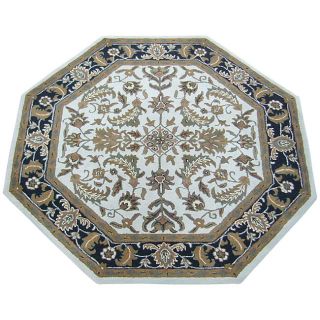Indo Hand tufted Ivory Wool Rug (6 Octagonal)