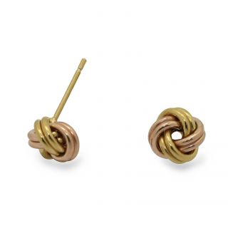 Rose and Yellow Gold over Silver Love Knot Earrings Today $37.99