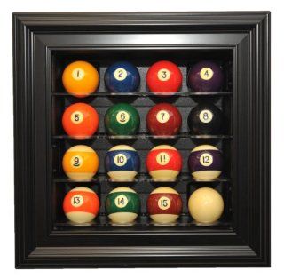 Cabinet Style 16 Pool Ball Display, Black   Other Display