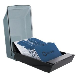 Rolodex Covered Black 200 Business Card File