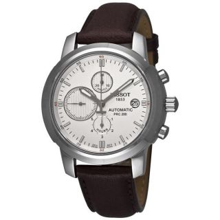 Tissot Mens T Sport PRC 200 Silver Face Automatic Chronograph Watch