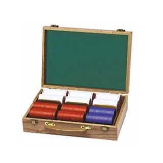 Oak Poker Chip Case with 300 Chips Today $82.99