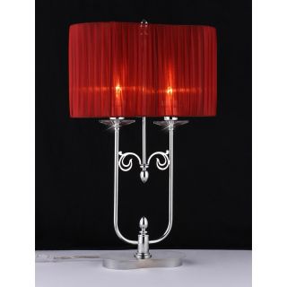 Cliona Red Fabric 2 light Chrome Table Lamp Today $133.99