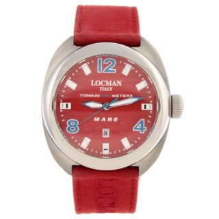 Locman Mens Mare Collection Titanium Red Watch