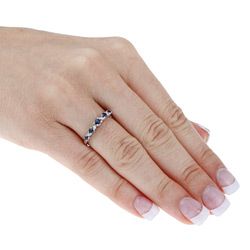 10k Gold Blue Sapphire / Diamond Accent Ring (G H,I1 I2)