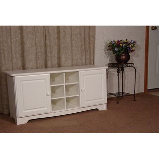 White Cubby Bench with Doors