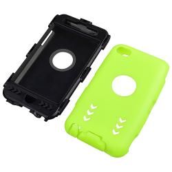 Black/ Green Hybrid Case with Stand for Apple iPod Touch Generation 4