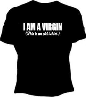  Im A Virgin (Old Shirt) Girls T Shirt (Black) #169: Clothing