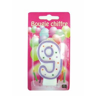 Bougie Chiffre 9   Achat / Vente DECO ANNIVERSAIRE Bougie Chiffre 9