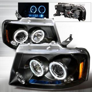 04 05 Ford F150 Halo Projector Headlights   Black (Pair) : 