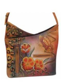 Anuschka Leather HAND PAINTED Hobo V Top 357PS Womens