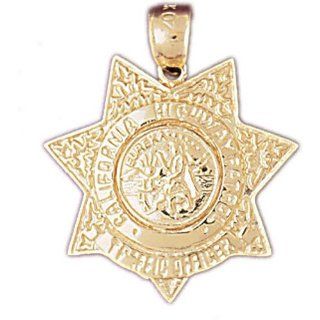 14K Yellow Gold California Highway Patrol Pendant Jewelry
