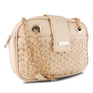 Miadora Juliana Beige Gold Studded Shoulder Bag MSRP $159.84 Today