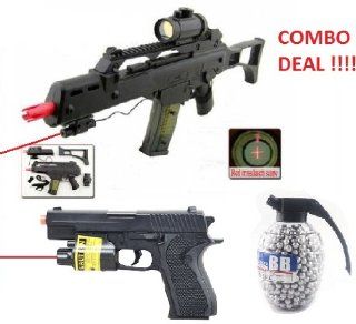 180 FPS Flashlight, Laser, Airsoft pistol + 800 Count Grenade BBs