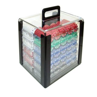Suited 1000 pc Poker Chip Set with Acrylic Carrier