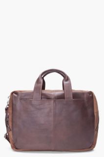 Diesel Brown Leather Result Laptop Bag for men