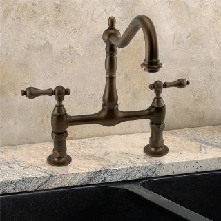 Douglass Bridge Kitchen Faucet   Lever Handles   Oil Rubbed Bronze