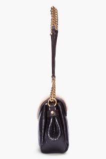 Yves Saint Laurent Black Shearling Dandy Flap Bag for women