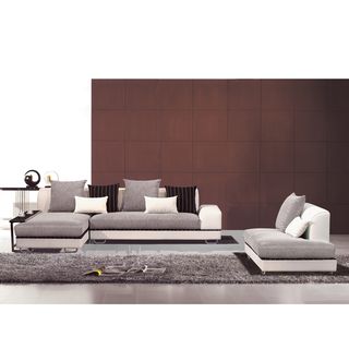Theo Grey/ White 4 piece Sectional with Chaise Set