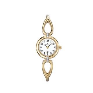 Certus Womens Goldtone Brass Crystal Watch