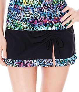 Profile by Gottex Aztec Shirred Skirted Hipster Bottom