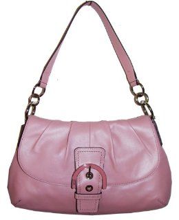 Coach Soho Pleated Leather Buckle Flap Bag 17217 Blush Pink: Shoes