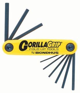 Bondhus 12591 GorillaGrip Set of 9 Hex Fold up Keys, sizes .050 3/16