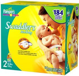 Pampers Swaddlers, Size 2, Economy Plus Pack, 184 ct Baby