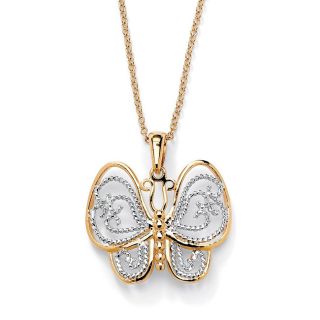 Toscana Collection 18k Two tone Gold Overlay Butterfly Necklace