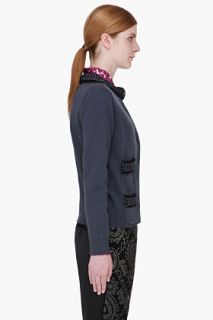 Marc Jacobs Charcoal Crochet Knit Cardigan  for women