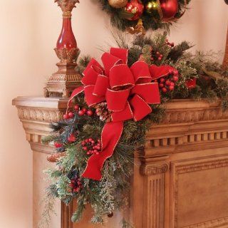 Christmas Mantle Cornerpiece with Bow CR1024 Holiday