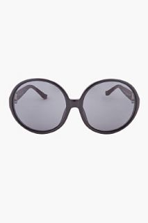 The Row Black Leather armed Sunglasses for women