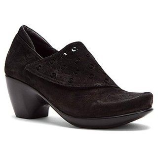  Naot Precious Casual Mid Heel Shoe   Black Velvet Nubuk Shoes