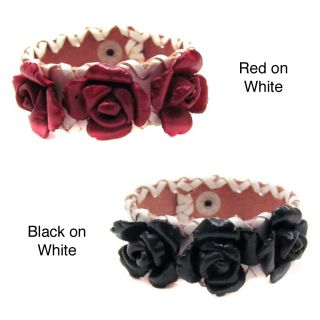 Sweet Roses Genuine Leather Blooming Floral Bracelet (Thailand) Today