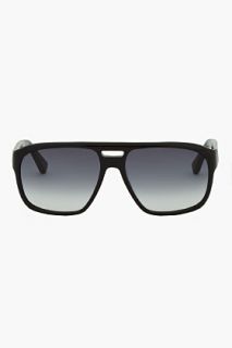 Yves Saint Laurent Glossy Black Aviator style Sunglasses for men