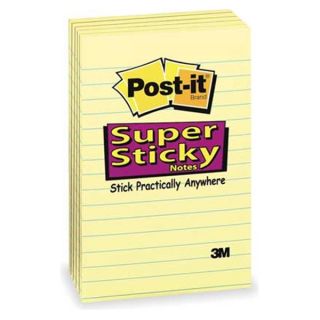 3M 660 5SSCY Super Sticky Notes, 4 x 6 In., Yellow, PK5