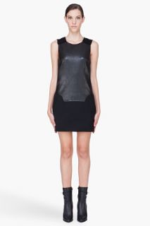 Barbara Bui Black Leather Front Shift Dress for women