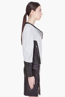 Helmut Lang Grey Jacquard And Leather Jacket for women