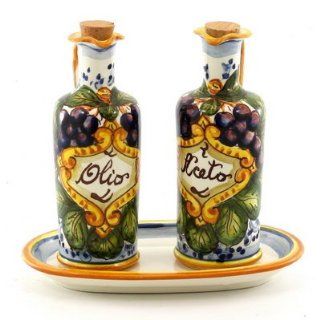 CHIANTI: Olio and Aceto [Oil and Vinegar] set with tray