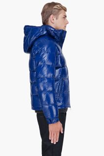 Moncler Blue Padded Hooded Maya Jacket for men