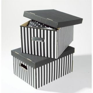 SHIRT Lot de 2 boîtes rayées noir   Achat / Vente BOITE DE RANGEMENT