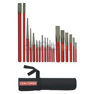 Craftsman 9 1338 Punch/Chisel Set, 1/16 3/4 In, 19 Pc