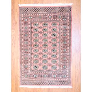 Pakistani Hand knotted Bokhara Peach Wool Rug (4 x 6) Today $239.99