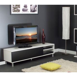 CHERRY Banc TV 165cm avec abattant Blanc et noir   Achat / Vente