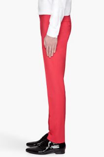 Jonathan Saunders Strawberry Red Wool Francis Trousers for men