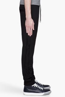 SLVR Black Accent stitched Track Pants for men
