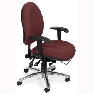 24 Hour Ergonomic Fabric Task Chair, Burgundy 247 201: Home & Kitchen